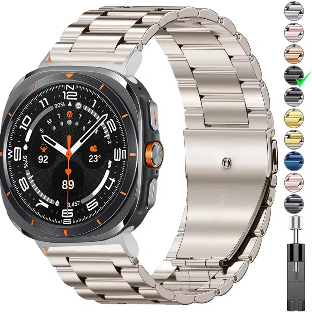 Metallband für Samsung Galaxy Watch Ultra 47 mm Edelstahlarmband Armband für Galaxy Watch 7 Ultra 47 mm Gürtelzubehör