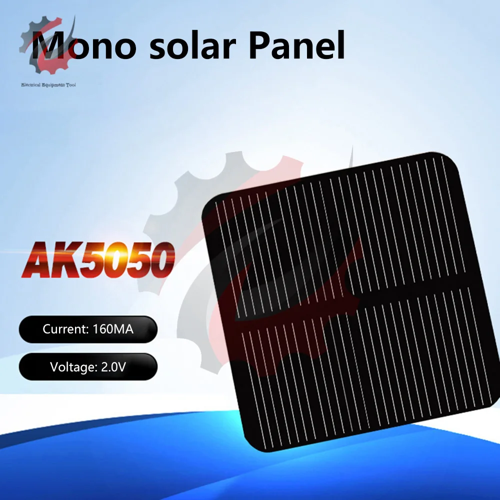 10ชิ้น50*50มิลลิเมตร2โวลต์160mA แผงเซลล์แสงอาทิตย์ DIY สำหรับแบตเตอรี่ชาร์จโทรศัพท์มือถือ monocrystalline ซิลิคอนโมดูลสำหรับตั้งแคมป์โคมไฟสนามหญ้า