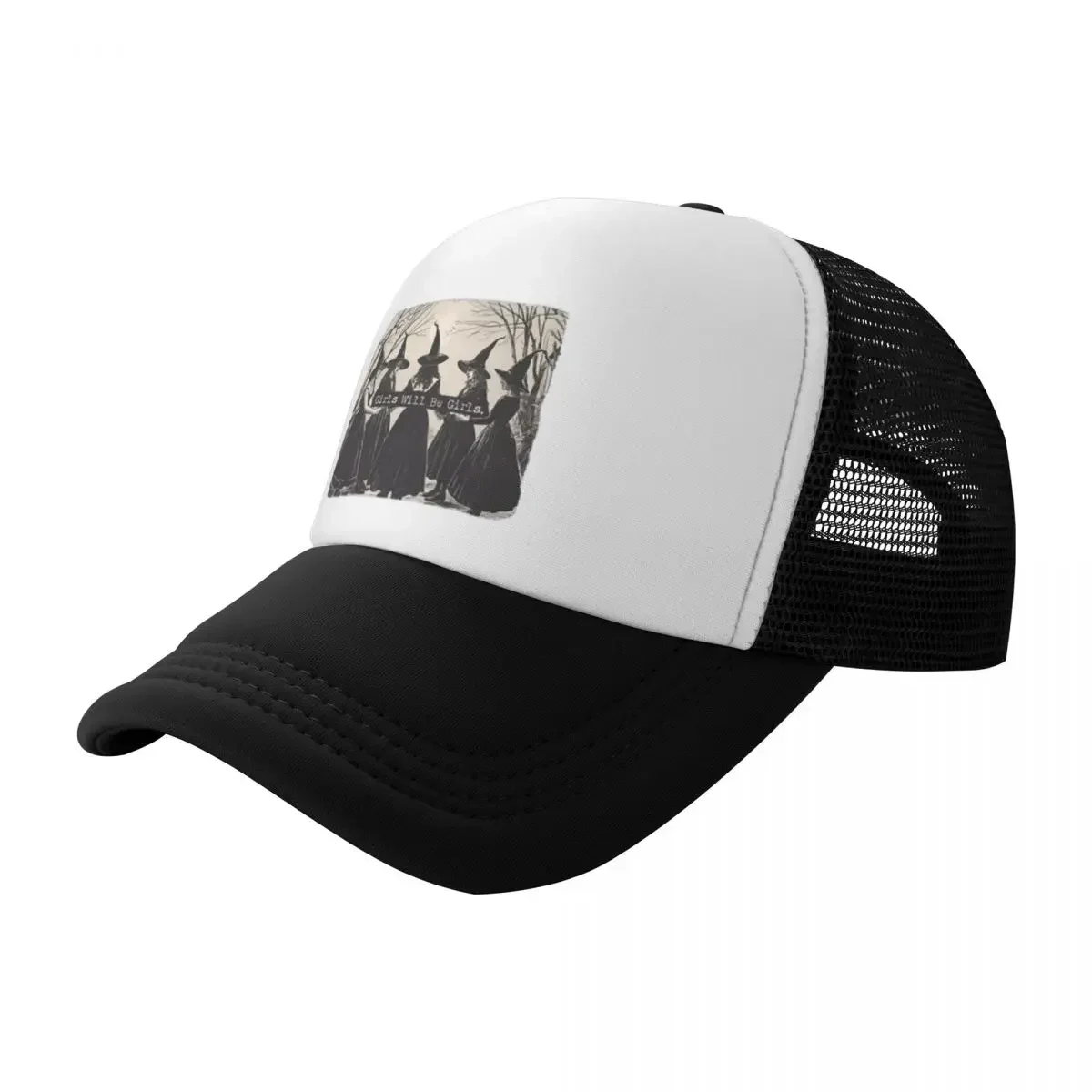 Hocus Pocus Girls Will Be Girls Witch Halloween Hiking Mesh Baseball Caps For Women Spring Female Beach Coquette Hat Trucker Cap