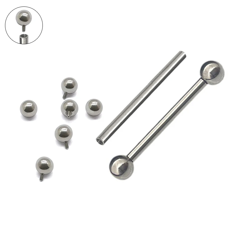 10pcs ASTM F-136 Titanium Piercing jewelry Straight rod straight nose stud Inner teeth lip stud fittings
