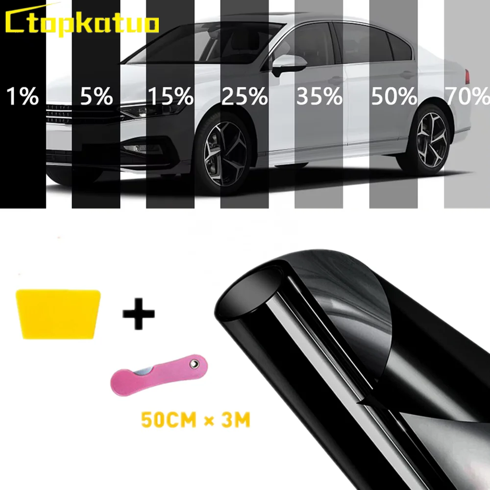 Película opaca para ventana, reflectante de calor UV para el hogar y la Oficina, Protector Solar UV, película parasol de 3M x 50CM, película opaca para carrocería de coche VLT