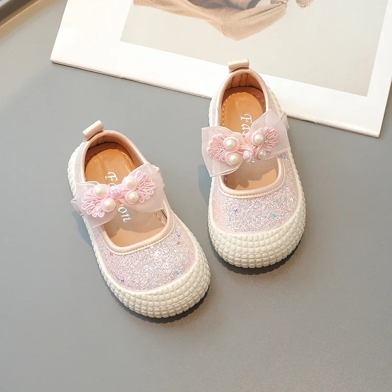 Girls' Sequined Princess Shoes, Casual, Patchwork, Glitter, Doce, Crianças, Estilo Nacional, Moda, Crianças, Novo, Outono