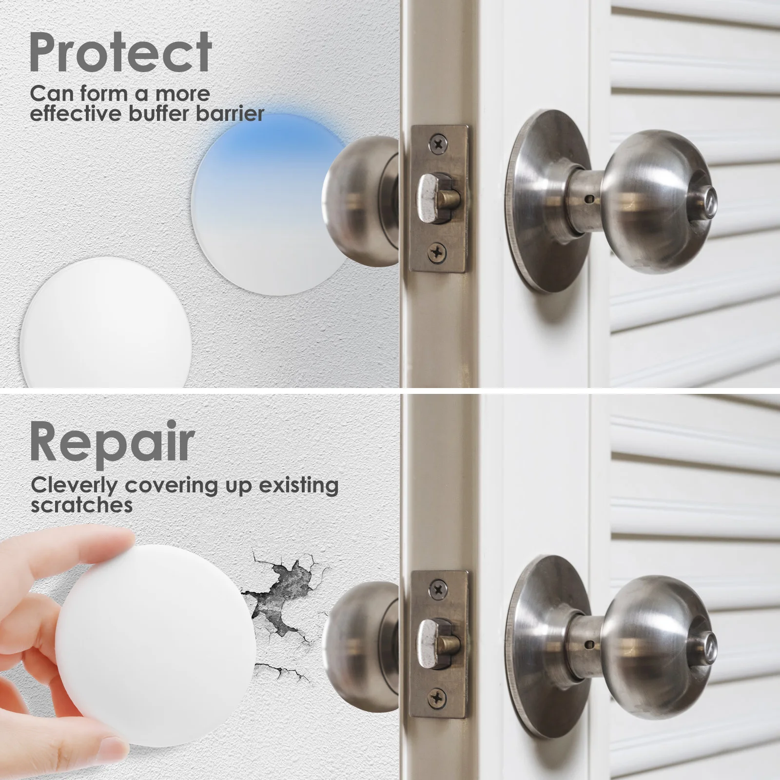 4/16 قطعة الباب سدادة جدار حامي ذاتية اللصق الباب سدادة الصوت المرطب مقبض الباب جدار حامي الباب وقف مصدات