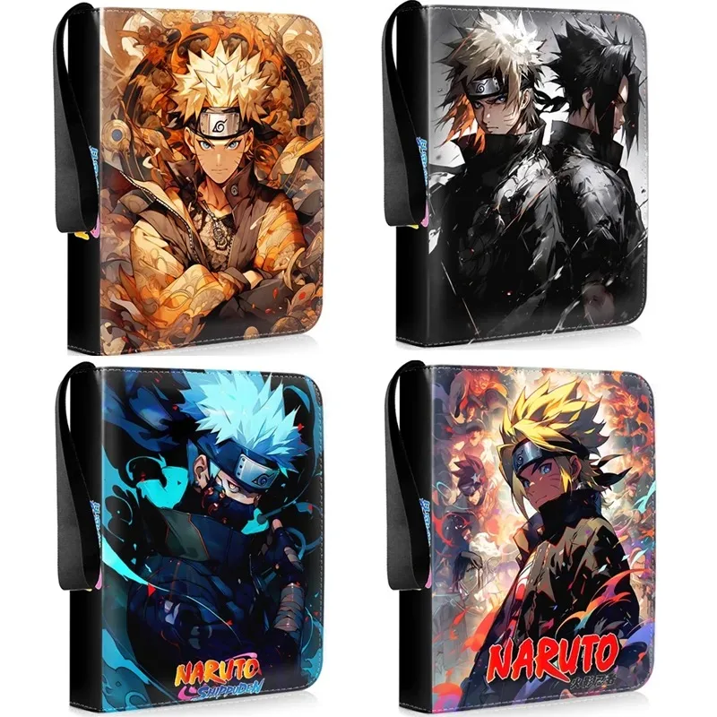 

400pcs/900pcs Naruto Card Album Book Folder 4/9 Card Slots Collections Zipper Double Pocket Zipper Card Binder Holder