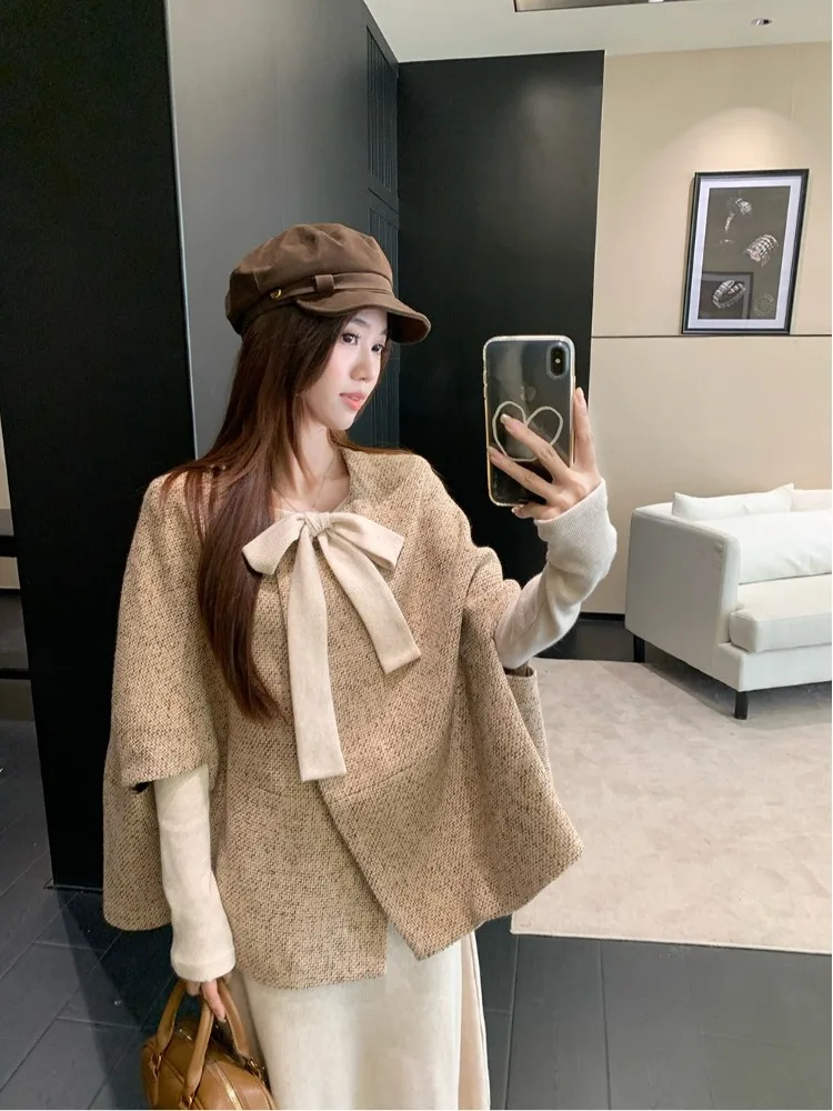 

Autumn Winter Fashion Set with Long Sleeve Knot Dress Slim Fit Coat Outerwear High Waist Knitted Top Casual Wear