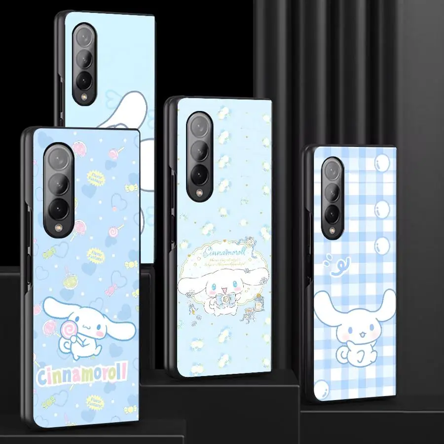Funda para Samsung Galaxy Z Fold 7 6 5 4 3 ZFold4 ZFold7 ZFold5 ZFold3 ZFold6 funda trasera para teléfono Sanrio Canela perro