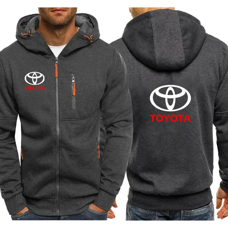 2025 Sudadera con cremallera para hombre, deportes, Fitness, ocio, Jacquard, Logo de Toyota, sudadera para ciclismo al aire libre, cárdigan con capucha
