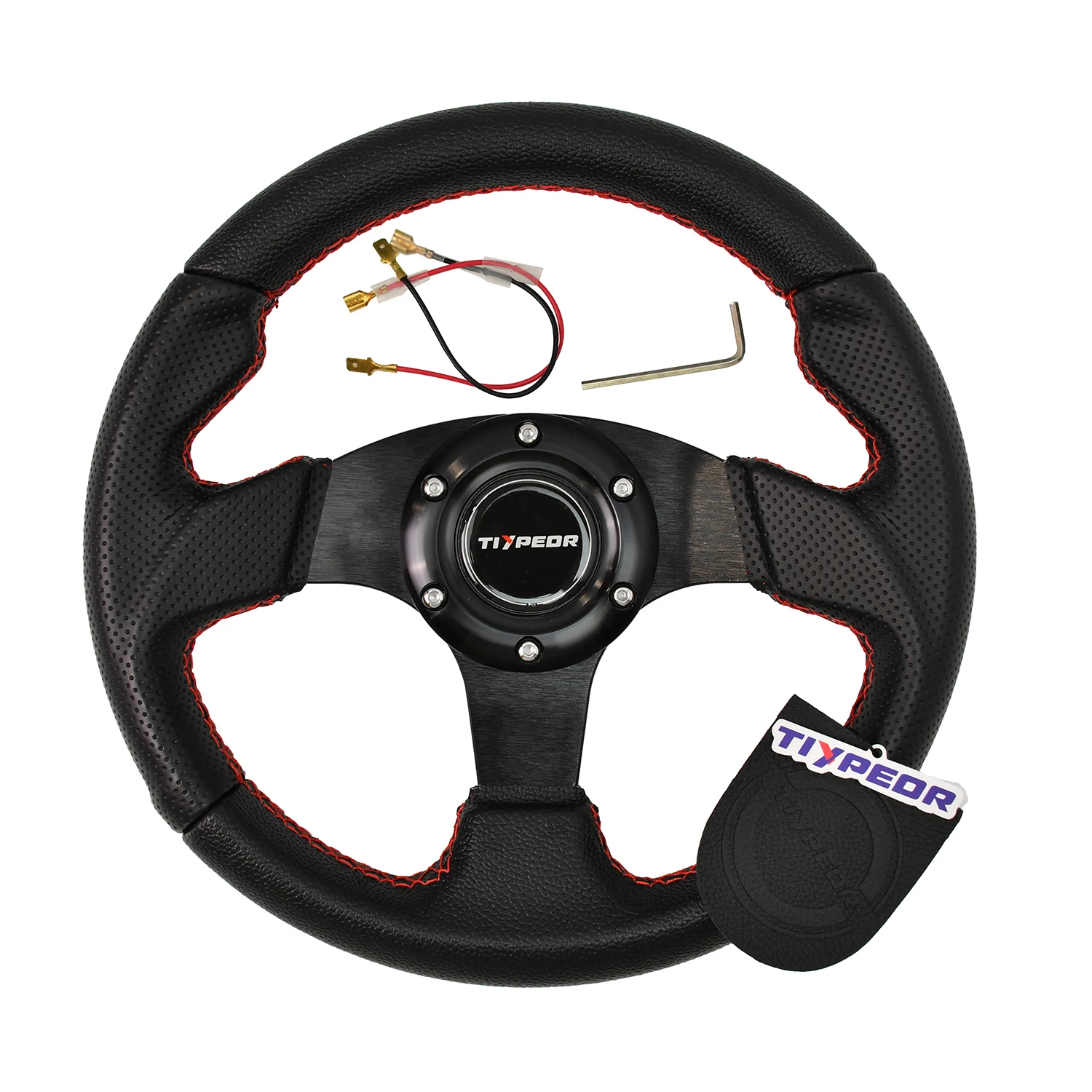 Picture 6: TIYPEOR Jdm Style 280mm Leather Drift Small Steering Wheel for Racing style Japanese Wheel
