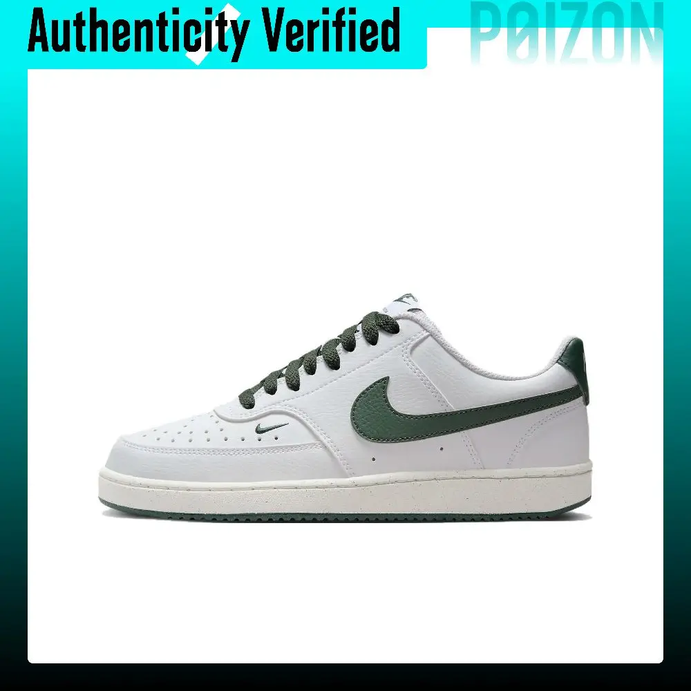 Nike Court Vision Low, Estilo Clásico, Versátiles, Transpirables, Zapatillas de Skateboard de Caña Baja para Mujer, Blanco y Verde FV9952-101