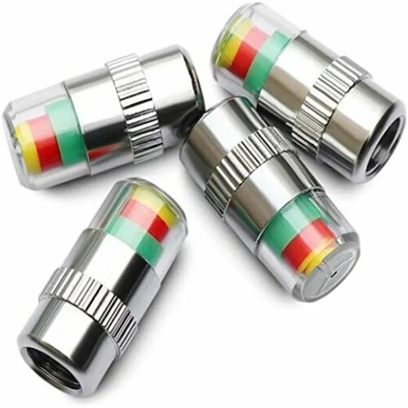 4-24Pcs Motorcycle Car Tire Pressure Monitor Valve Cap Sensor Indicator Eye Alert Auto Tire Pressure Inspection Tool Tire Valve