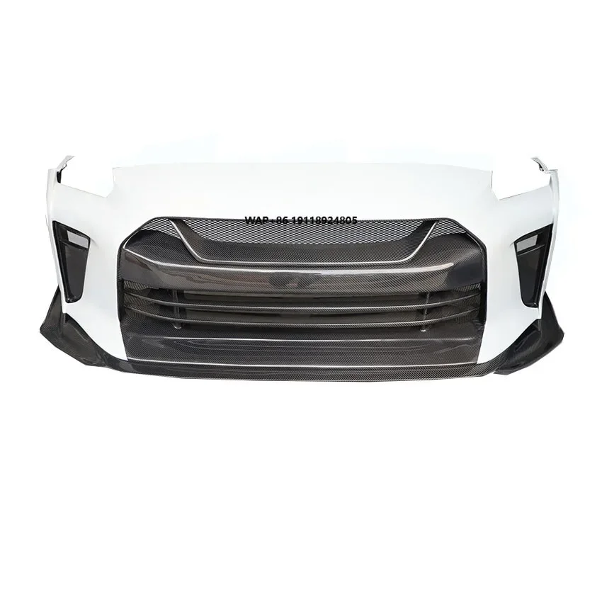 Top Secret Style Half Carbon Fiber Car Body Kit Car Bumpers Front Bumper For GTR R35 2008-2019 Car Parts