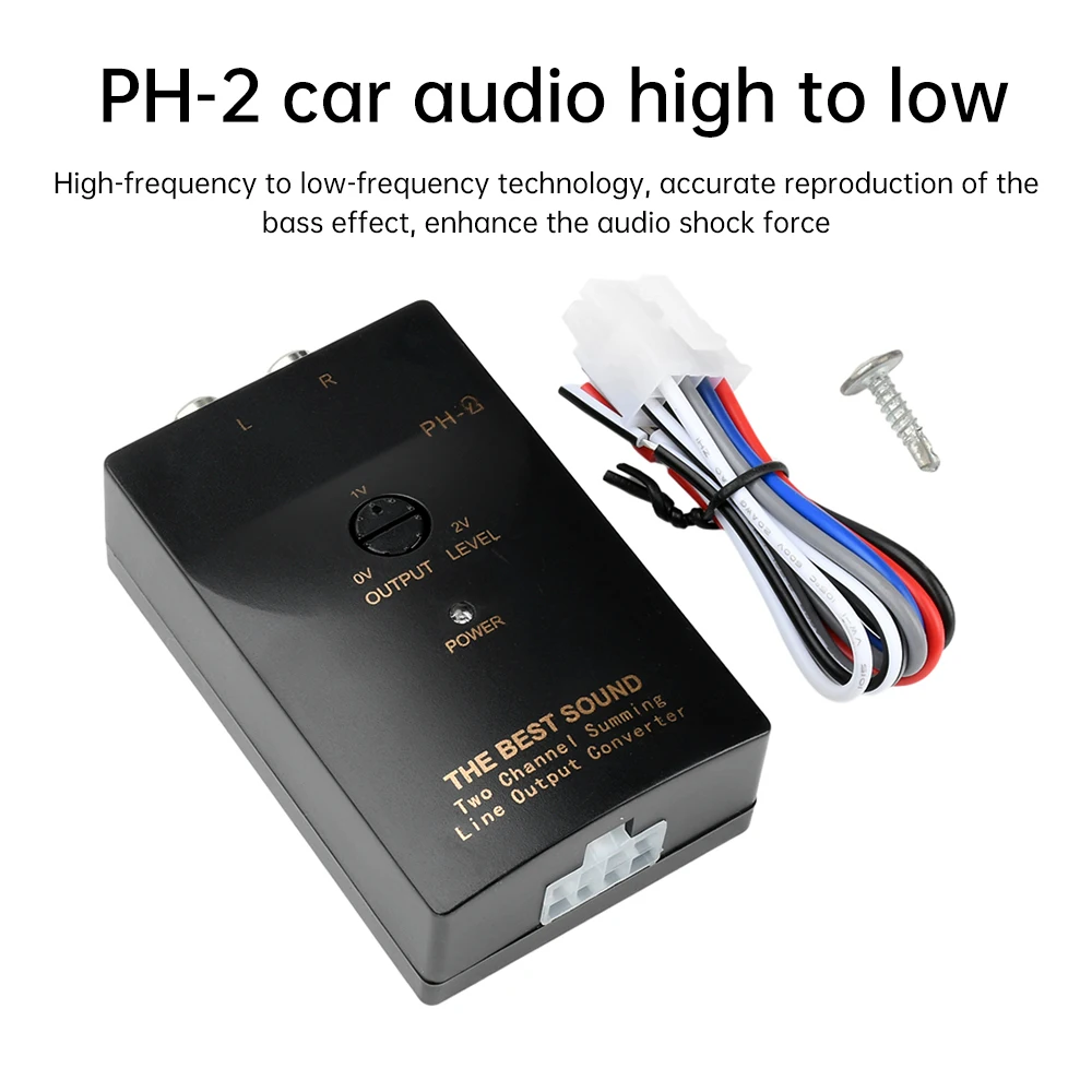 PH-2 Car Audio High-to-Low-Konverter Subwoofer Audio Frequenz Bandverzögerungsfunktion für verbessertes Klangerlebnis