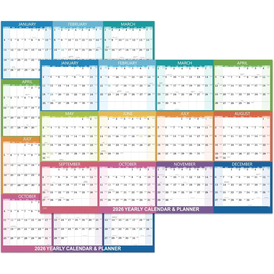 2026 Dry Erase Calendar Dry Erase Wall Calendar 2026 Yearly Wall Calendar Jan. 2026 Dec. 2026 34.6" x 22.9" Wet and Dry Erase L