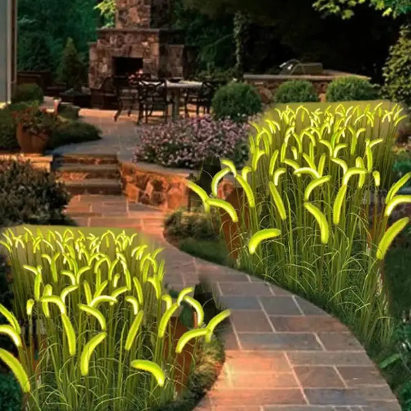 10PCS  Waterproof  Landscape Lawn Reed Ear Outdoor Courtyard Park Scenic Spot Light Festival White Reed Spike Lamp Xmas Display