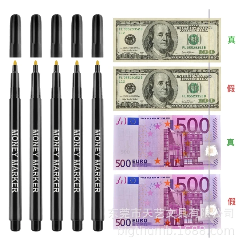 Accurate Currency Verification Pen Plastic Money Detection Pens Fast & Effective Currency Verification Pens 2/4pcs Y5GB