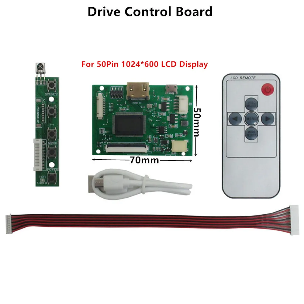 Pantalla LCD AT070TN90 de 7 pulgadas, tablero de Control de controlador de pantalla táctil, digitalizador, Compatible con HDMI para Monitor de PC Raspberry Pi DIY