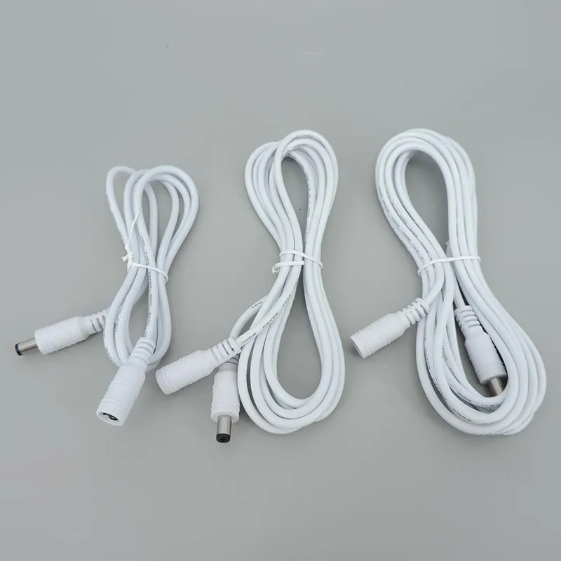 

10x 1/1.5/3/5m white DC male to female jack Power supply connector Cable Extension Cord Adapter Plug 12V 5.5x2.1mm 22awg 3A