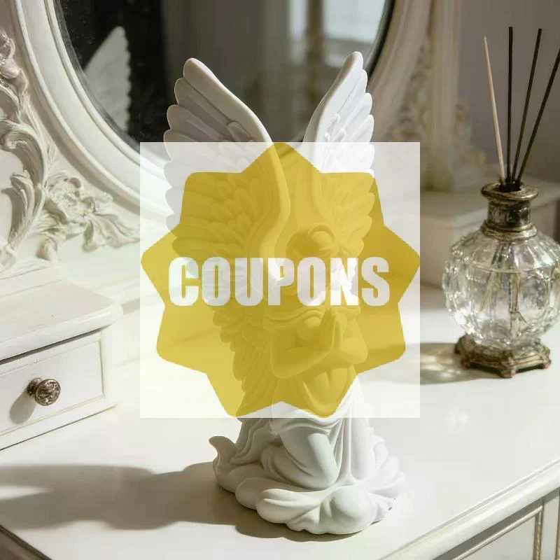 3D Printing White Praying Angel Statue With Delicate Carved Wings And Elegant Look Perfect For Bedroom Living Room Decor