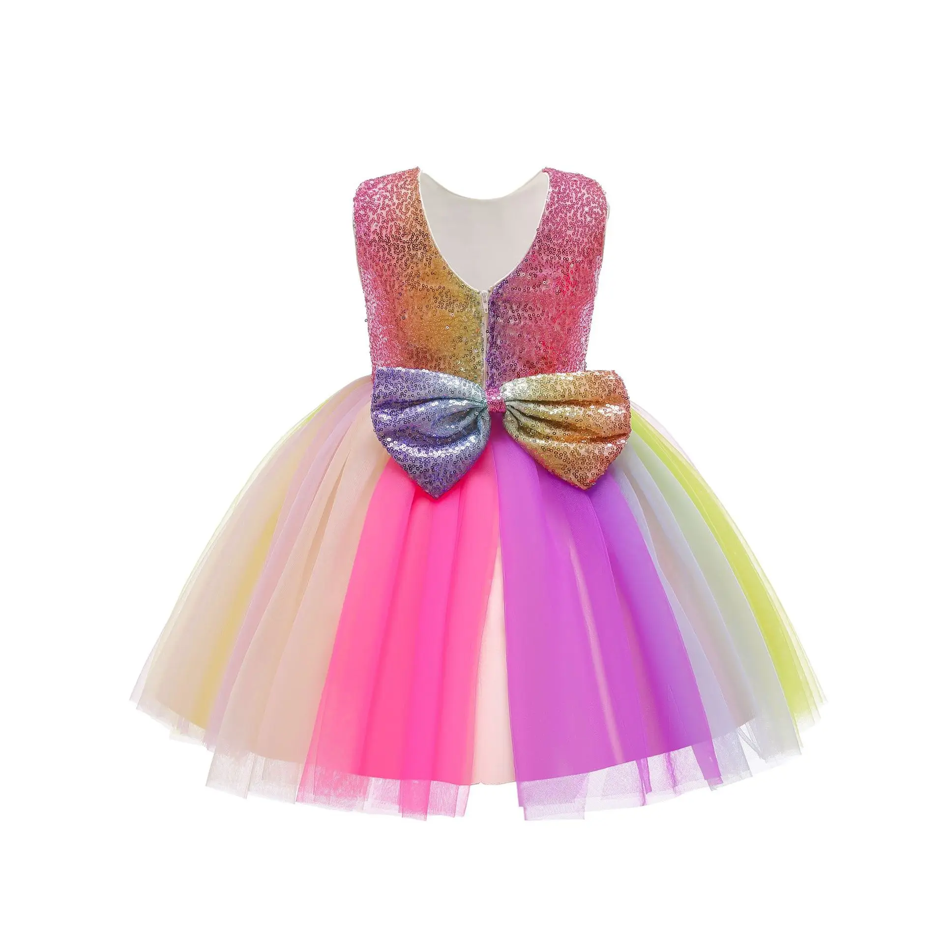 Girls Sequin Dress Kids Fancy Formal Party Prom Sparkly Pageant Birthday Graduation Dresses