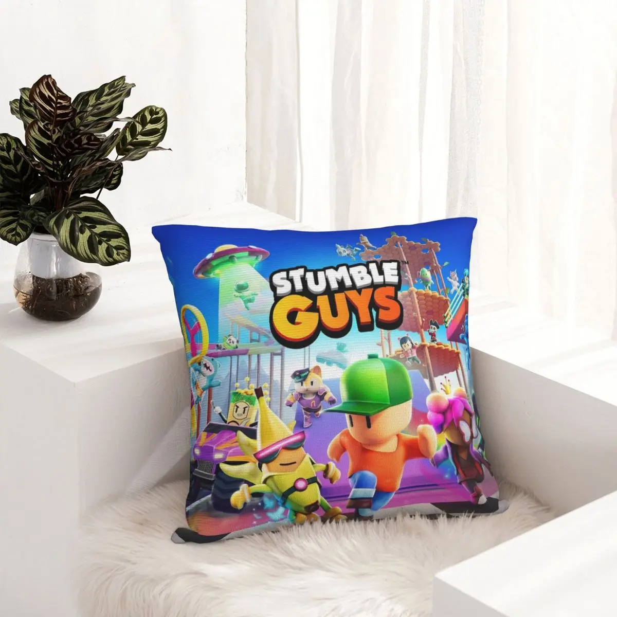 Stumble Guys Square Pillow Case Cartoon Game Cushion Covers Creative Zippered Decor Pillowcase for Sofa 18\