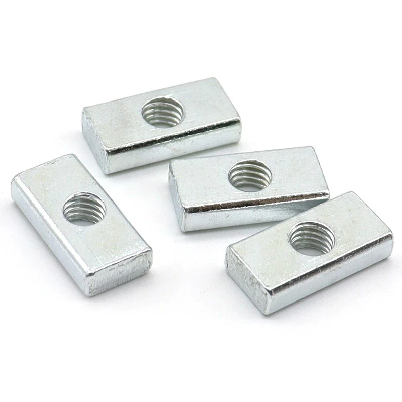10/ 50pcs Square Nut M3 M4 M5 M6 M8 Zinc-Plated Carbon Steel Thin Rectangular Nuts Slider Block for Aluminum Profile Accessory