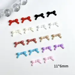 50Pcs Mini Adorable Line Ties Nail Art Decorations 3D Solid Color Bows Resin Nail Charms Accessories for DIY Hairpin Nail Crsfts