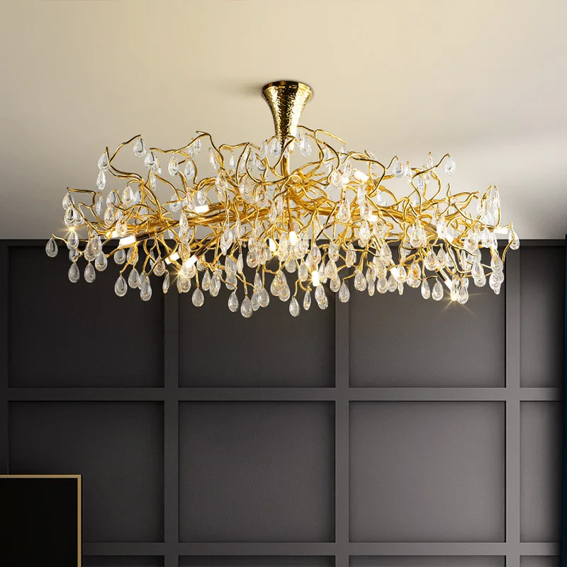 

Italian light luxury crystal chandelier simple creative living room dining room lamp personality bedroom model room lamps