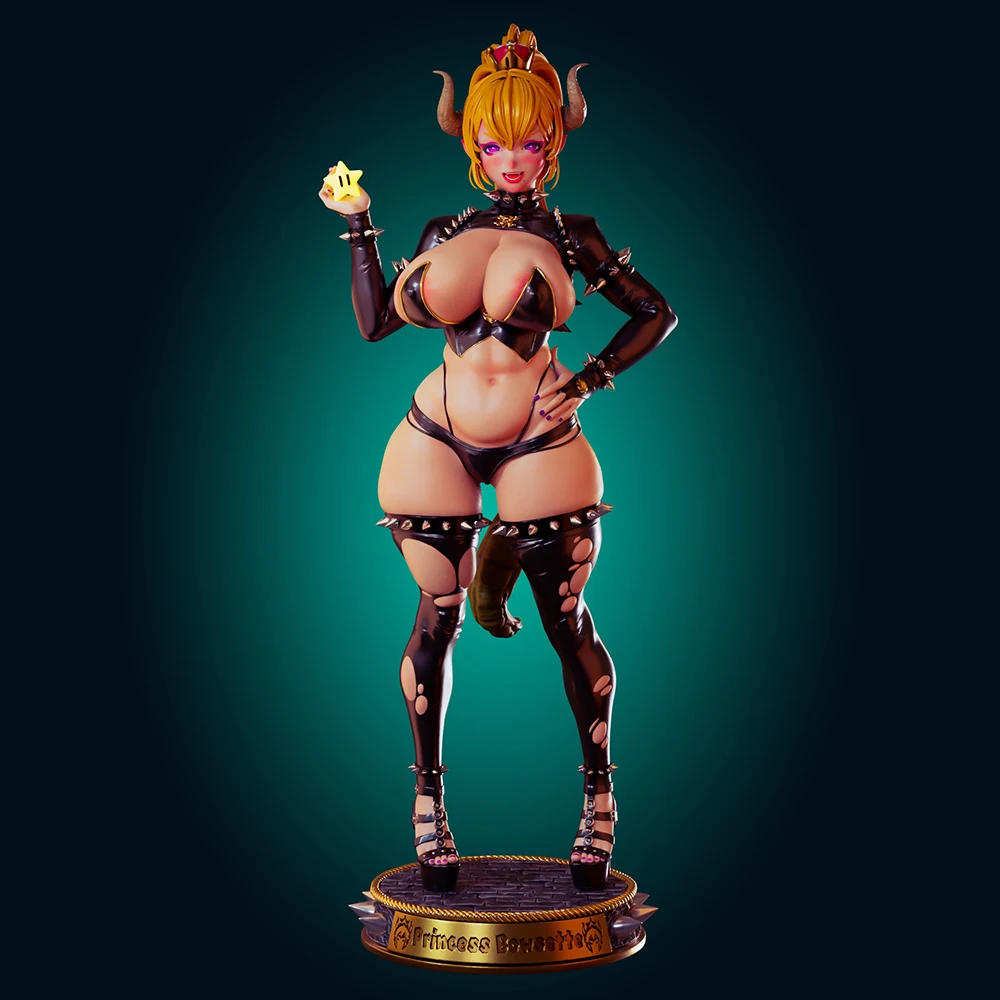 1:24 Officer Rhu Bowsette NSFW 3d Print Resin Toy Kit Gk Unpainted Figurine FUTA Diy Unassembled Statue Figures Model Toys