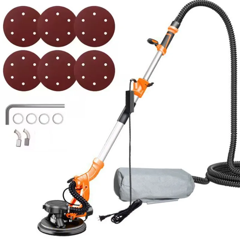 225MM wall grinder wall putty grinder sandpaper machine self-vacuuming long pole wall grinder with lamp