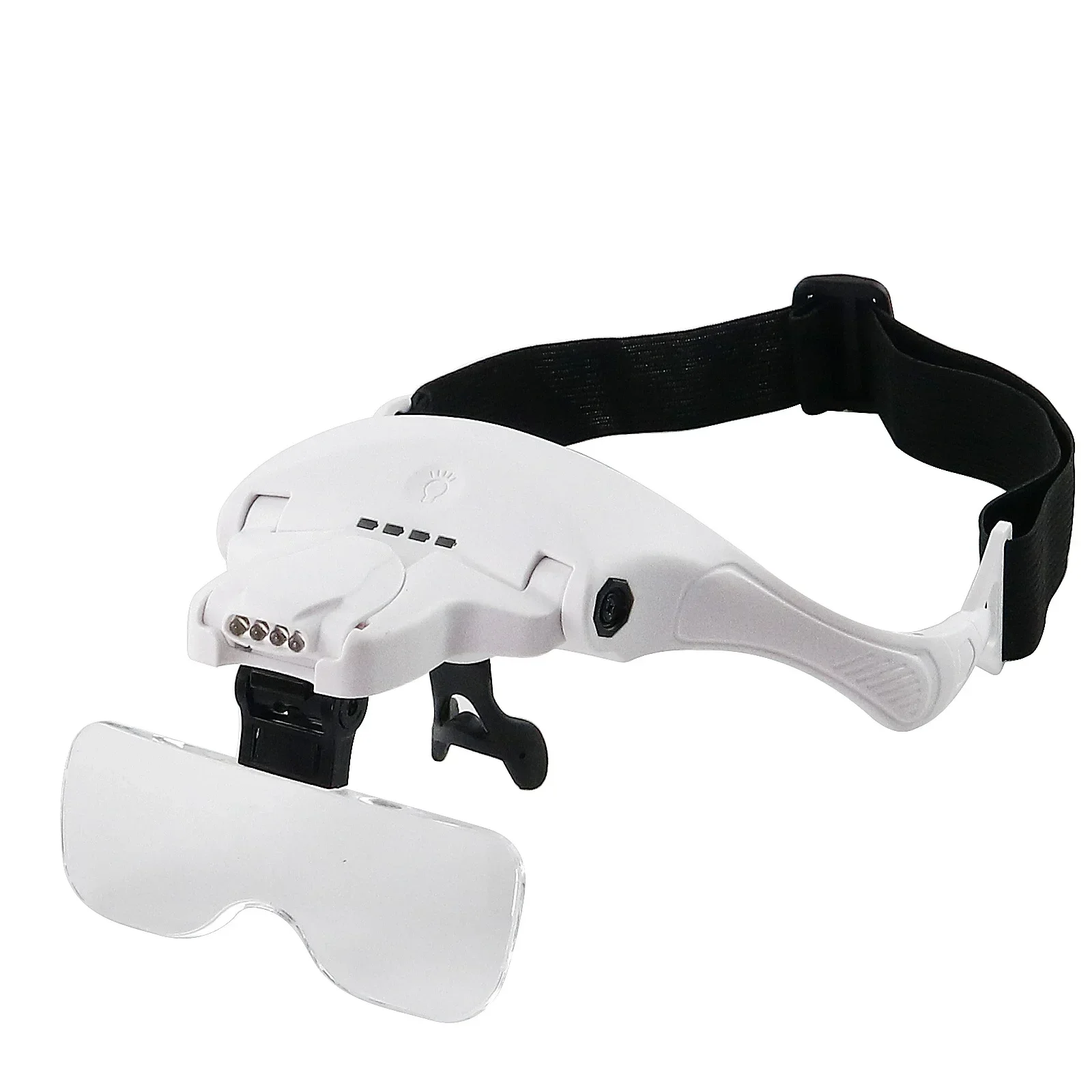 

Head Magnifying Glass with 4 LED Light Head Mount Magnifier Glasses 5 Detachable Lens 1X 1.5X 2.0 X 2.5X 3.5X for Reading Repair