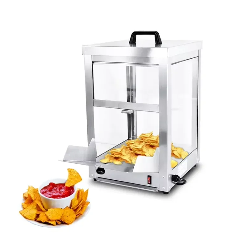 Commercial Food Grade Desktop Insulation Cabinet for Fish and Chips Display Warmer Countertop Heating Showcase for Snack Shop