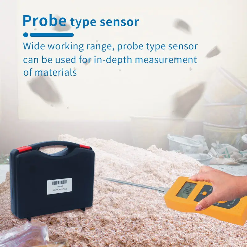 2026 DM300 مقياس الرطوبة الرقمي مع مسبار 235 مم لقياس الرطوبة في حشو السكر والملح الغذائي