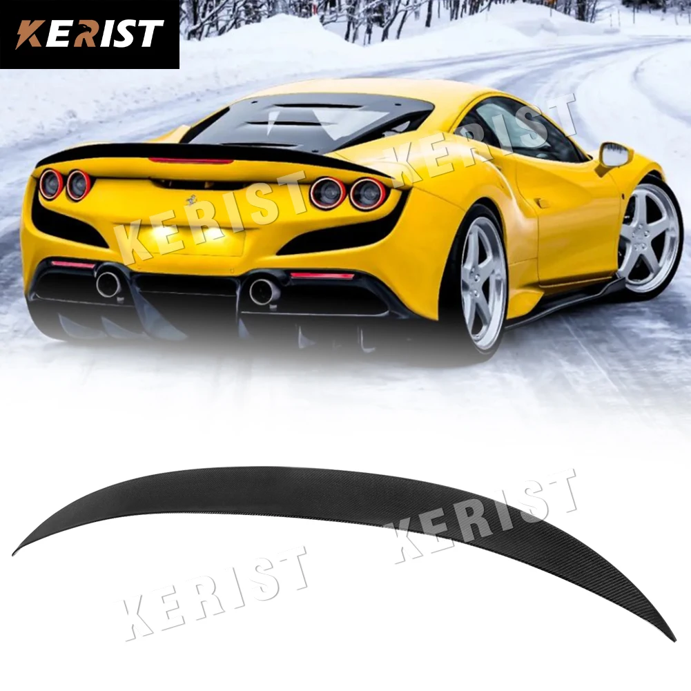 Carbon Fiber Rear Trunk Wing Spoiler Lip Wing For Ferrari F8 Tributo & Spider 2020-2023