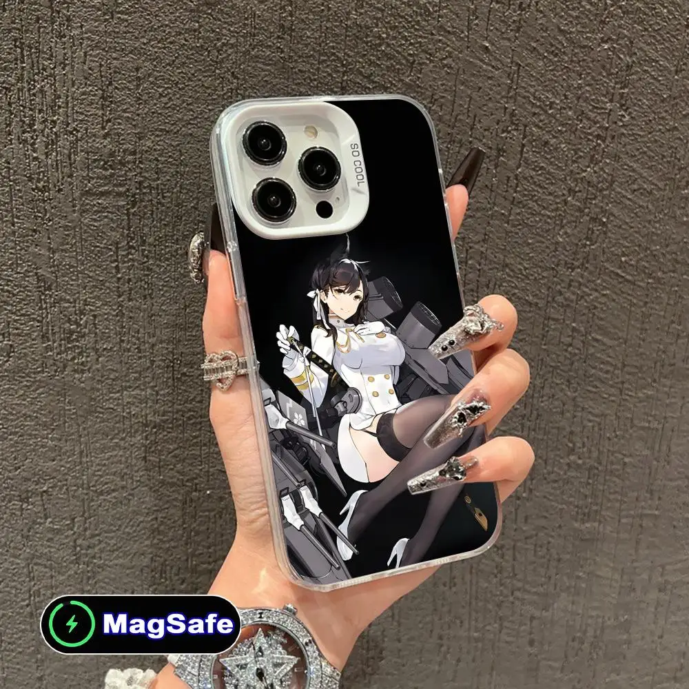 

Azur Lane Atago White Translucent MagSafe Mobile Phone Case for iPhone 17 16 15 14 13 12 11 X XR XS Air Pro Max Plus Cover