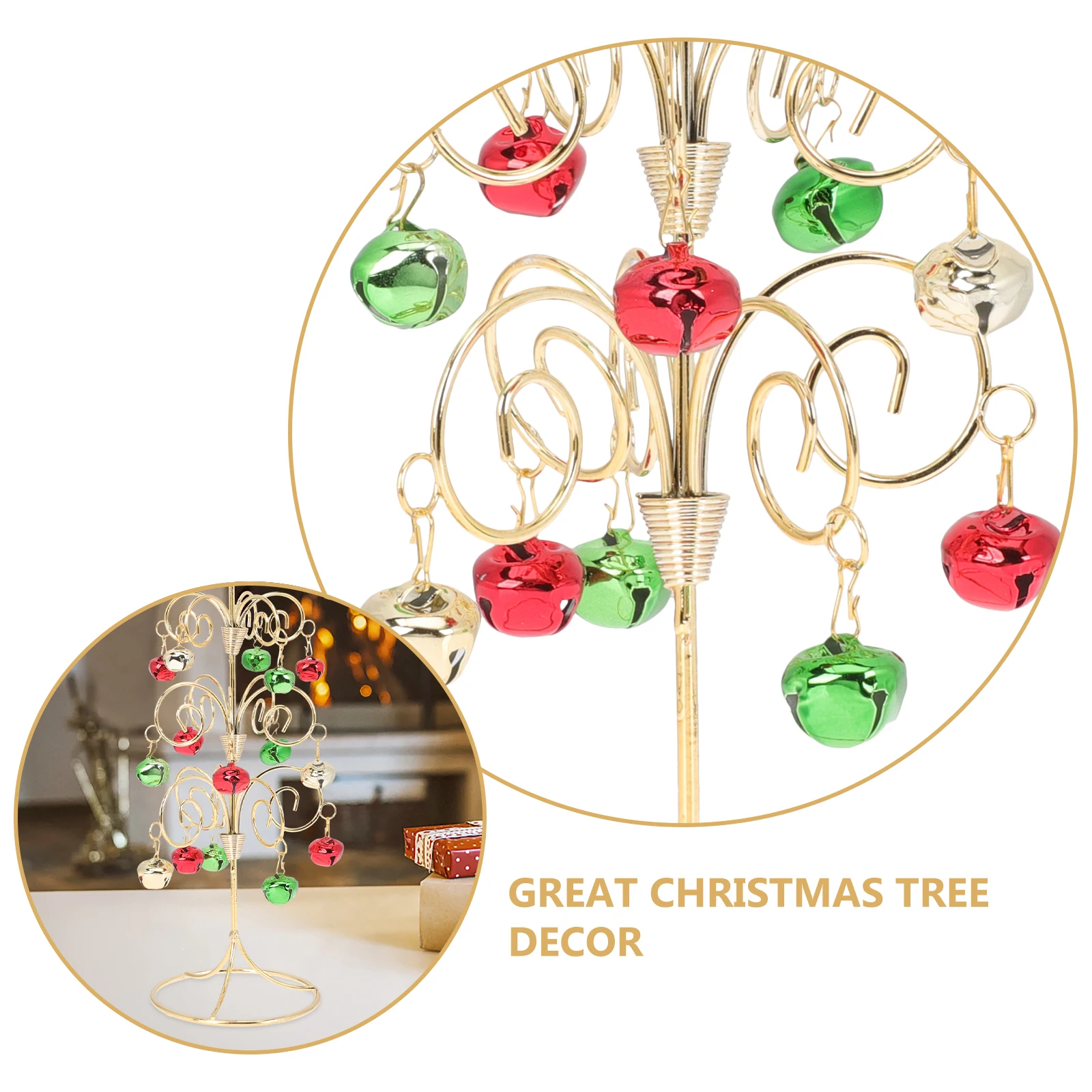 

Mini Christmas Tree Metal Ornament Desktop Decor Iron Xmas Tree Tabletop Creative Office Home Party Supplies Wrought Bell