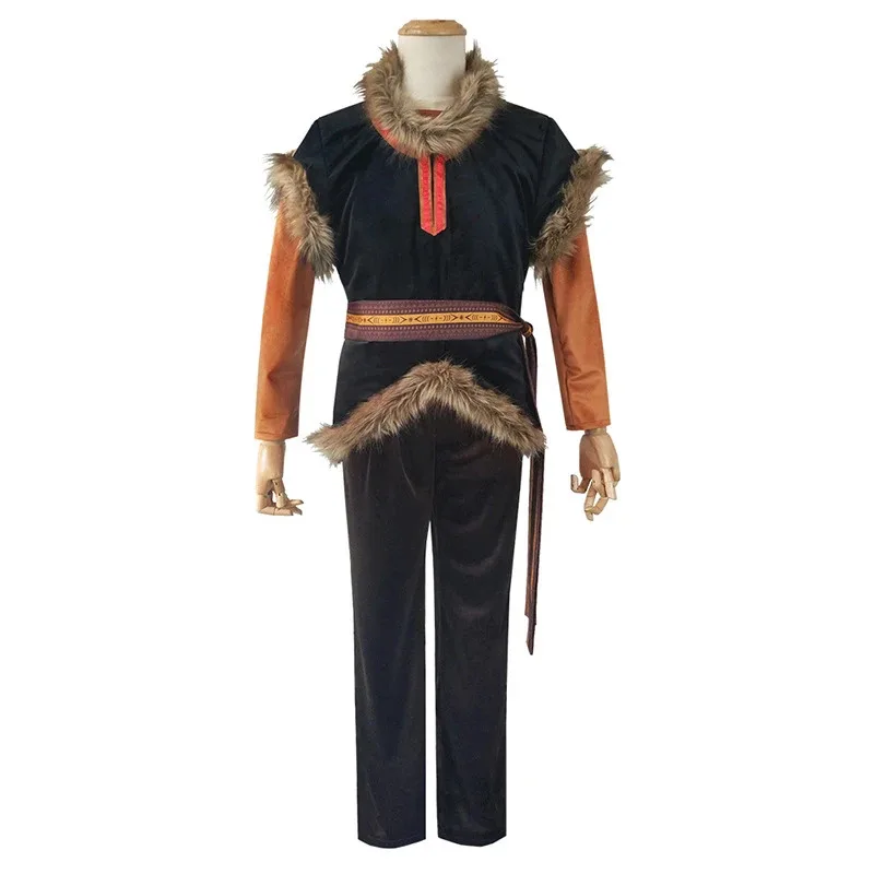 

2025 New Frozen Cosplay Costumes Kristoff Jacket Shirt Pants Belt Suit Adult Unisex Set Halloween Carnival Party Co ❤ ❤ $zz