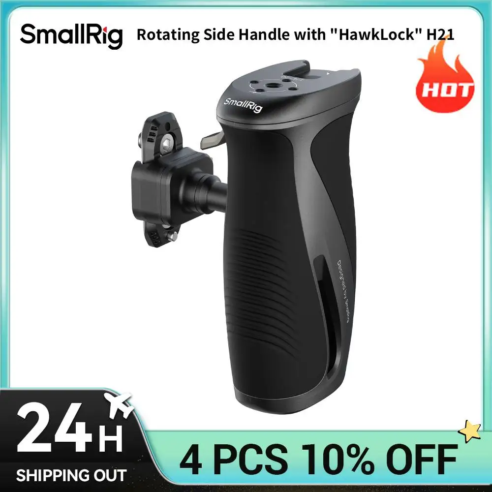 SmallRig 회전식 사이드 핸들(“HawkLock” H21 포함) 퀵 릴리스 NATO 클램프 원터치 회전 360도 ° 조정 6405