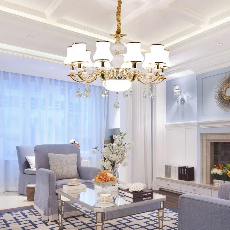 Modern K9 Crystal Led Chandelier Lights Home Lighting Electroplated gold Chandeliers Ceiling Pendant Fixtures For Living Room