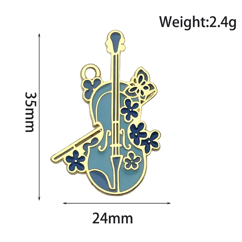20 Stück niedliche, gemischte Emaille-Anhänger in Form von Musiknoten und Gitarren für die Schmuckherstellung, Ohrringe, Anhänger, Halsketten, Armbänder, DIY-Bastelarbeiten und Accessoires. – Detail 16