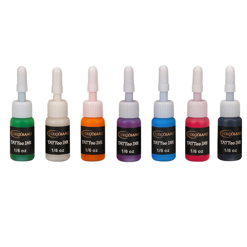 5ml 10/7colors Tattoo Ink Pigment with box Body Art Tattoo Kits Professional Beauty Paints Makeup Tattoo Supplies Semi-permanent