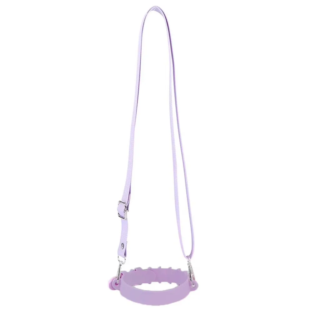 Anneau en Silicone pour bouteille d'eau, poignée mains libres, porte-gobelet Thermos universel avec bandoulière réglable