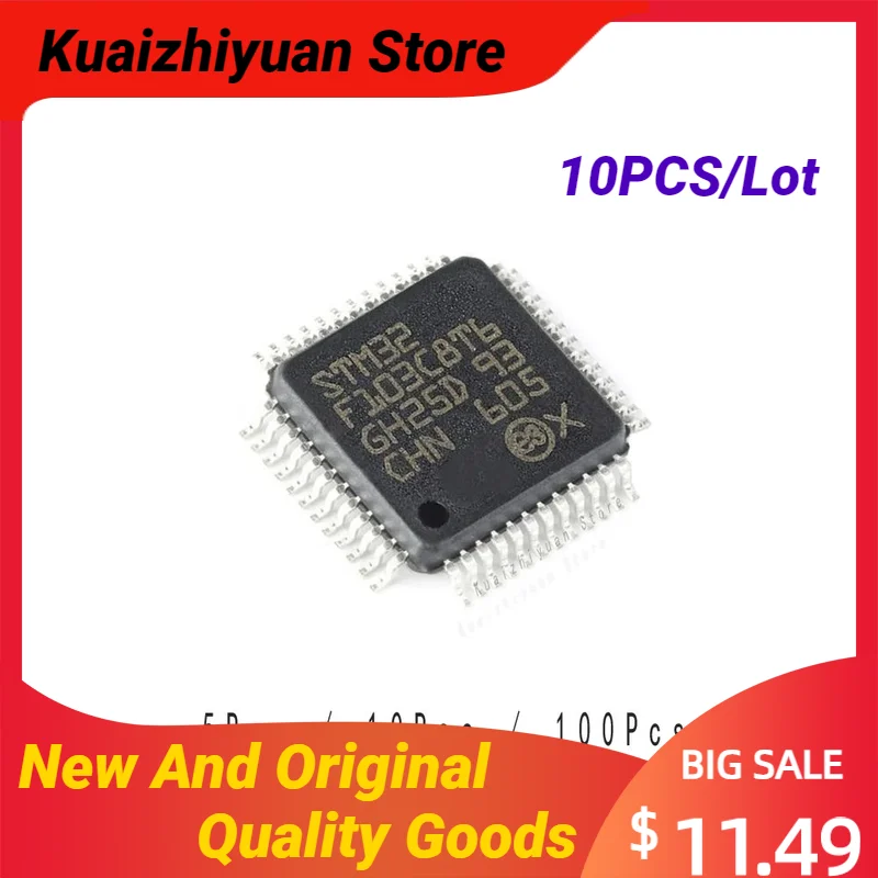 10PCS/Lot New And Original STM32F103C8T6 STM32F103C8T STM32F103C8 STM32F103C STM IC LQFP-48 Chipset Quality Goods