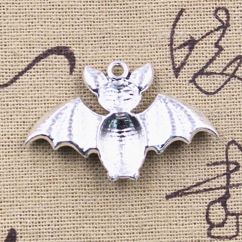 6pcs Charms Bat Vampire Dracula Halloween 26x40mm Tibetan Silver Color Pendants Antique Jewelry Making DIY Handmade Craft