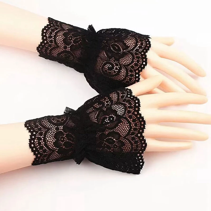 Fashion Nail Art Photo Background Lace Hollow-Out Sleeves Mesh Thin Gloves Nail Photography Props Decoration Accessories