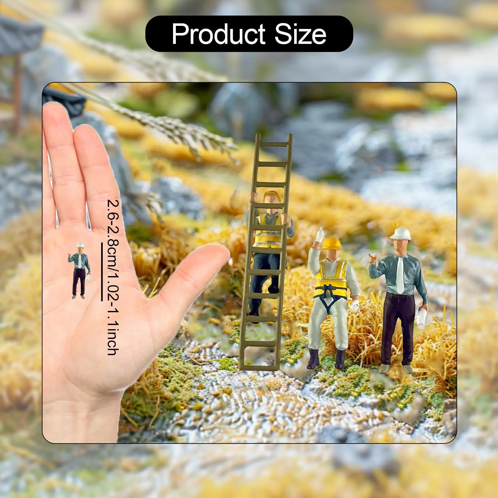 3 Pieces Model Figures Collection Hand Painted Room Decor Layout Decoration 1/64 for Dollhouse DIY Hobby Movie Props Accessories