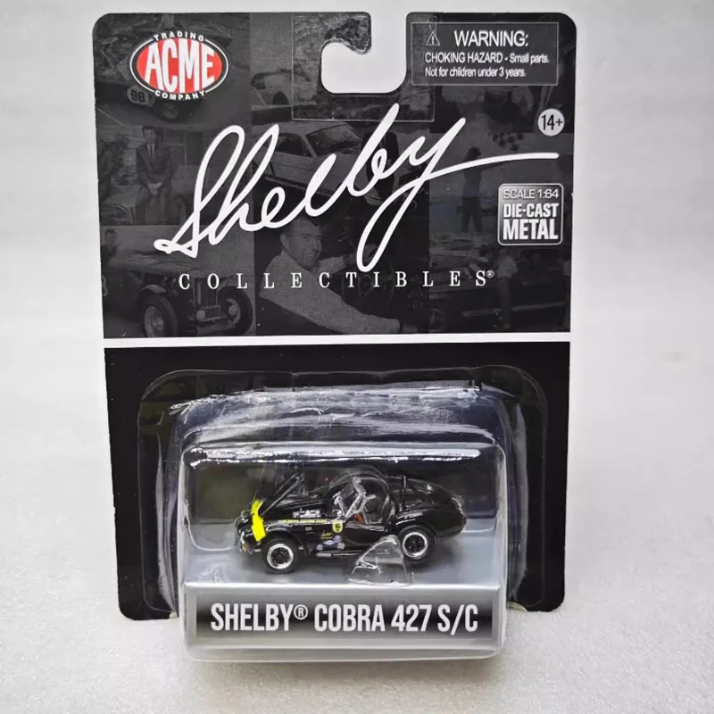 

ACME литой под давлением масштаб 1:64 Shelby 427 S/C, черный сплав, имитация модели автомобиля, статическая коллекция, украшенные праздничные игрушки, сувенирный подарок