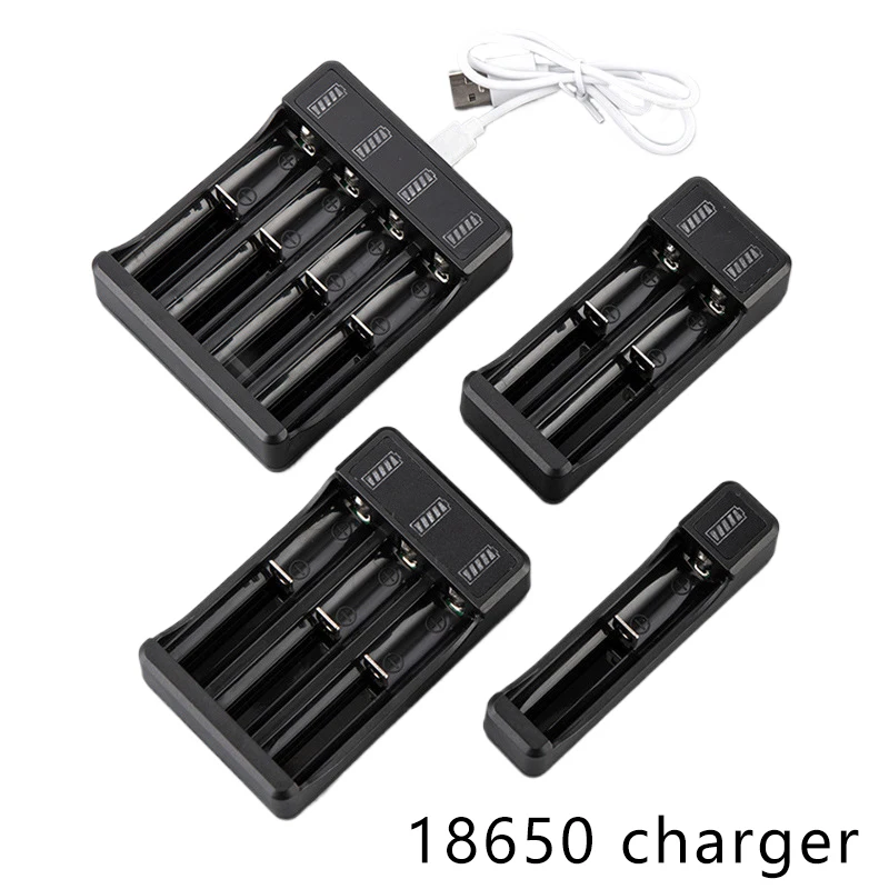 1PC 1/2/4 Slots USB Dual 18650 Charging 3.7V Rechargeable Lithium Battery For 16340 14500 16650 18650 Battery Charger