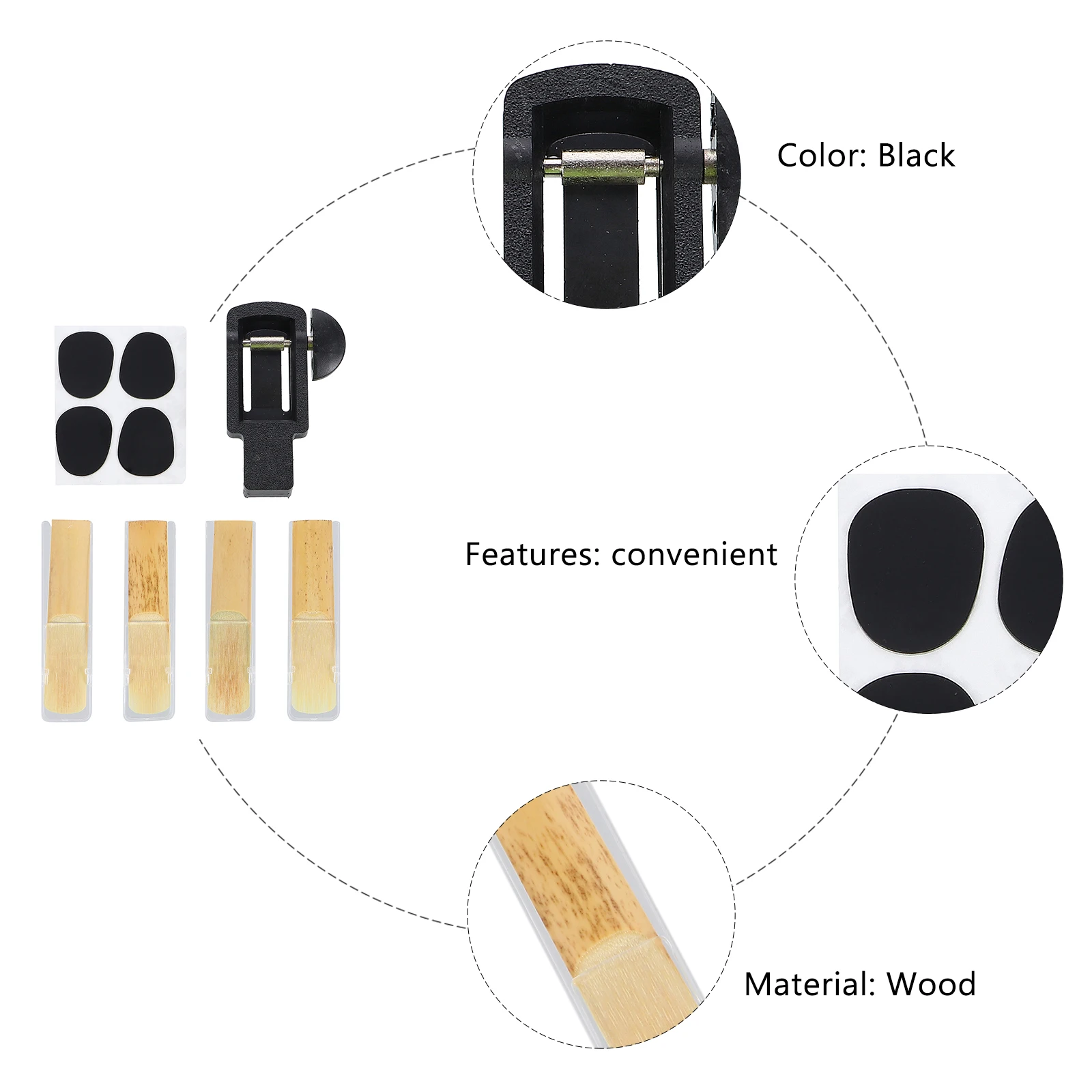 

1 set Saxophone Reed Trimmer Set Reed Mouthpiece Pads Woodwind Instrument Accessories Fine Texture Smooth Incision