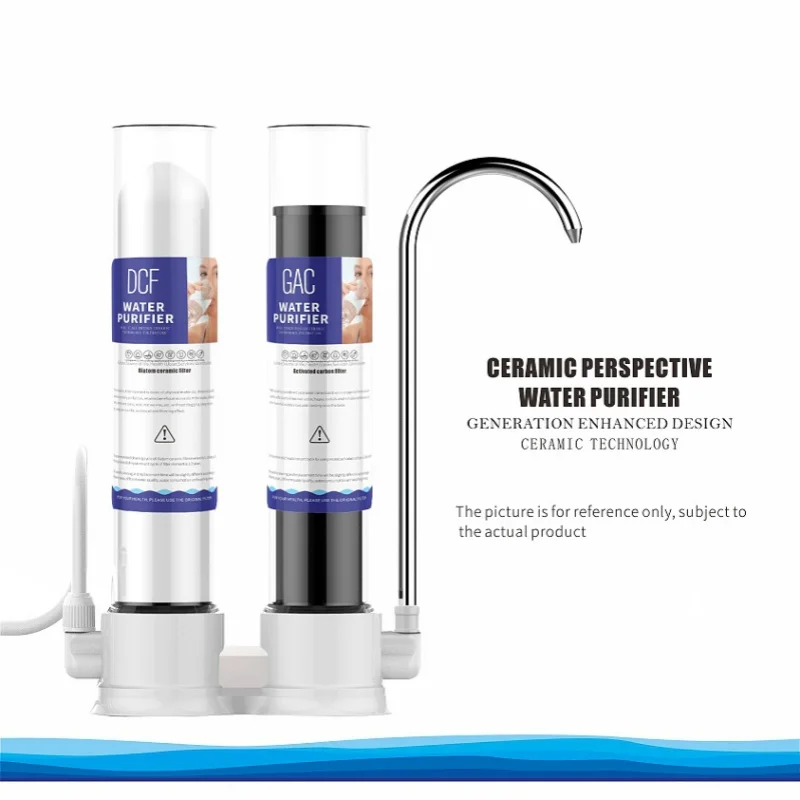 منقي مياه المطبخ المنزلي، فلتر سيراميك شفاف، أجهزة تنقية مياه الصنبور، نظام الترشيح