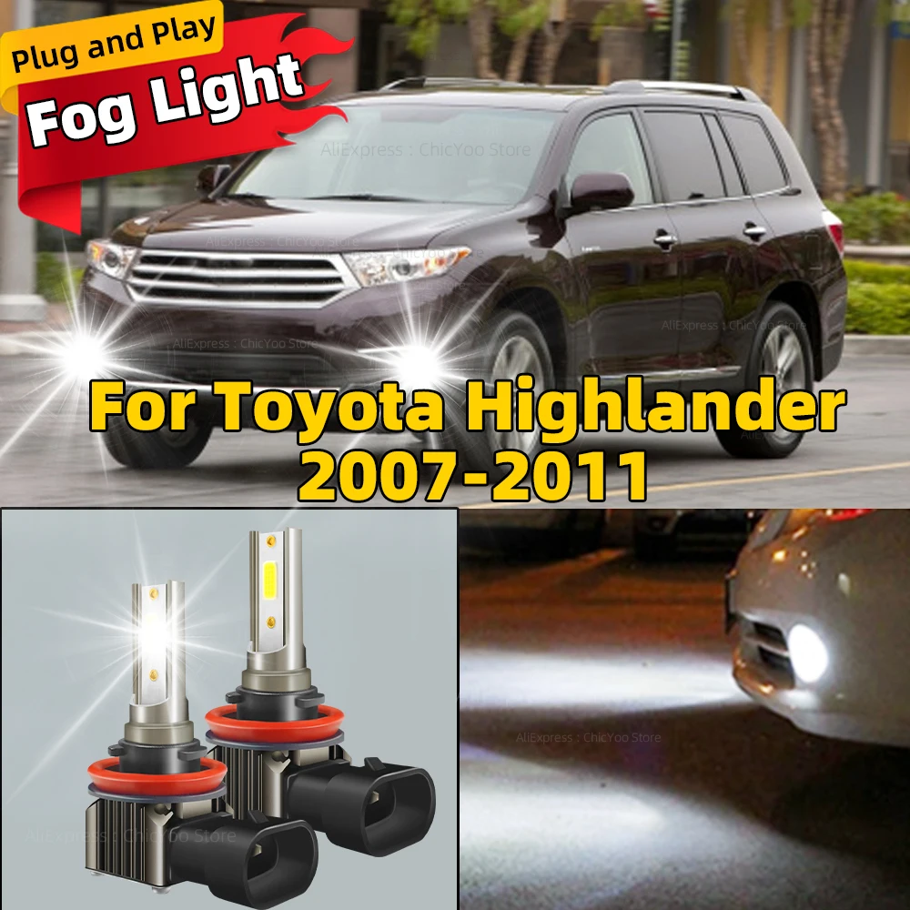 

2pcs 15000LM LED Fog Light Blub Lamp Canbus H11 H8 H9 Car Bulbs Wireless For Toyota HIGHLANDER 2007 2008 2009 2010 2011
